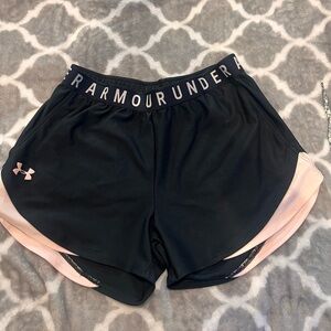 Under Armour Women's Black Shorts with Pink Trim